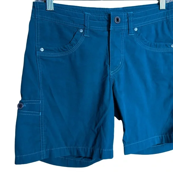 Kuhl Teal Midrise Bermuda Outdoorsy Athletic Athleisure Midi Cargo Shorts Size 4 - Picture 3 of 11